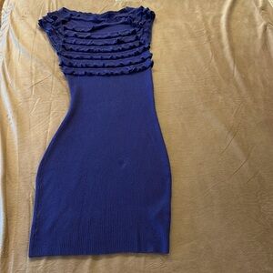 Blue Sleeveless Sweater Dress